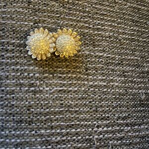 Elegant Gold and Silver Flower Earrings